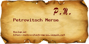 Petrovitsch Merse névjegykártya